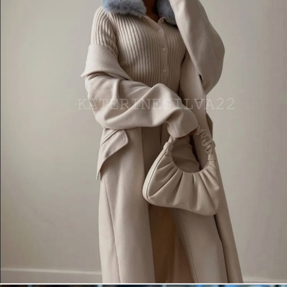 Zara Faux Fur Lapel Collar Knit Cardigan - Picture 11 of 16
